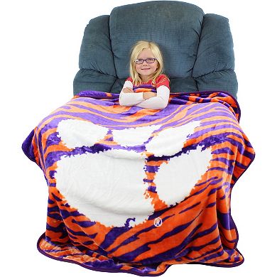 NCAA Clemson Tigers Soft Raschel Throw Blanket