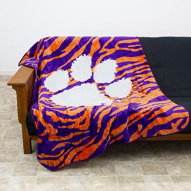 NCAA Clemson Tigers Soft Raschel Throw Blanket