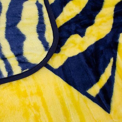 NCAA Michigan Wolverines Soft Raschel Throw Blanket