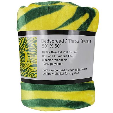 NCAA Oregon Ducks Soft Raschel Throw Blanket