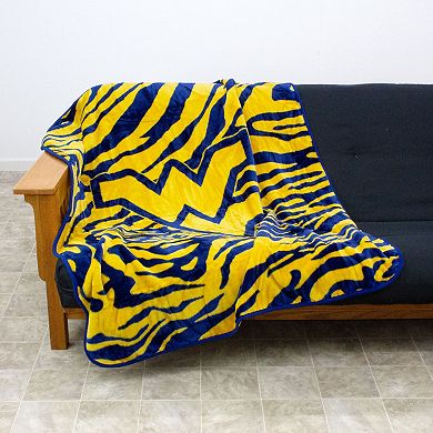 NCAA West Virginia Mountaineers Soft Raschel Throw Blanket