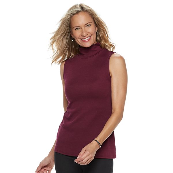 Women's Croft & Barrow® Mockneck Sleeveless Top