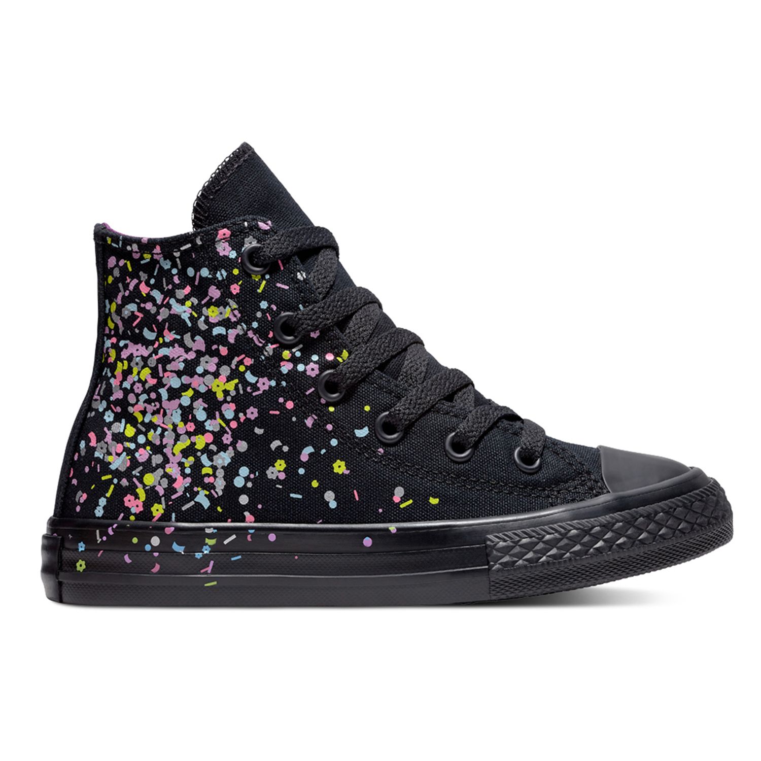 black confetti converse