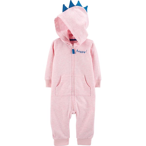 Baby Girl Carter's Hooded Dino Jumpsuit