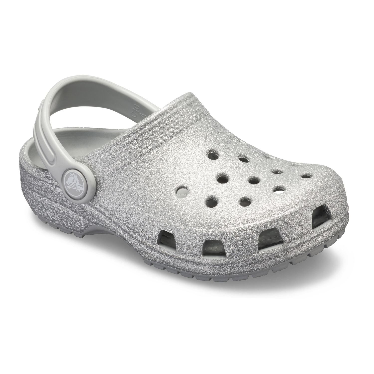 white glitter crocs