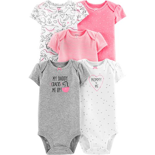Baby Girl Carters 5-pack Dinosaur Bodysuits
