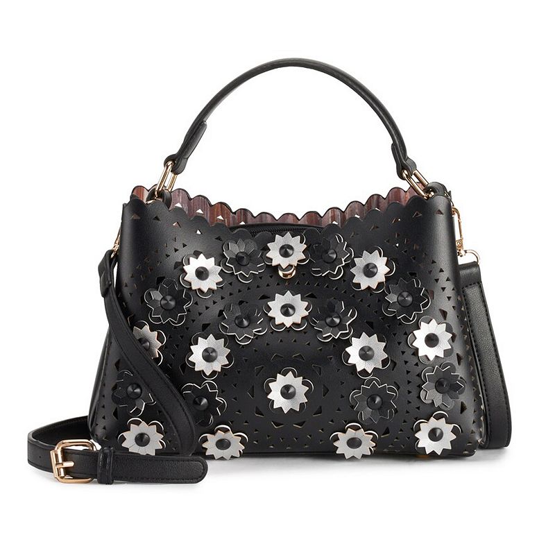 Mellow World Piper 3D Flower Crossbody Bag, Black