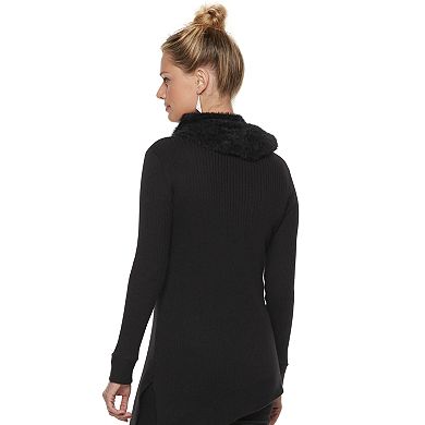 Women's Apt. 9® Faux-Fur Scarf Asymmetrical Tunic