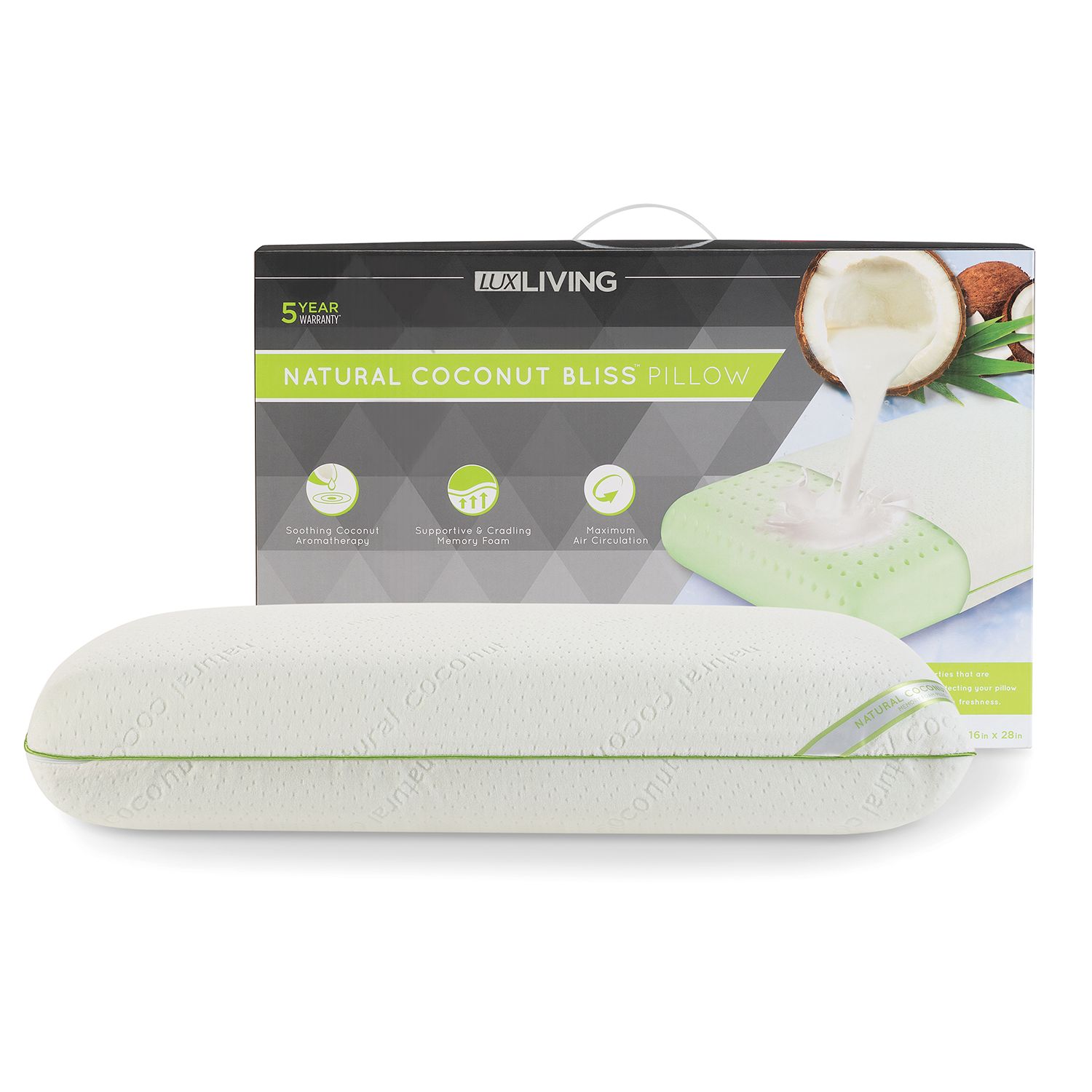 coconut scented memory foam pillow