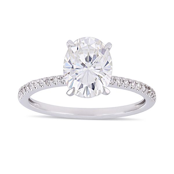 2.00 Ct. Oval Shaped Moissanite Two-Toned Halo Engagement Ring - CR16OV-M | Icing on The Ring