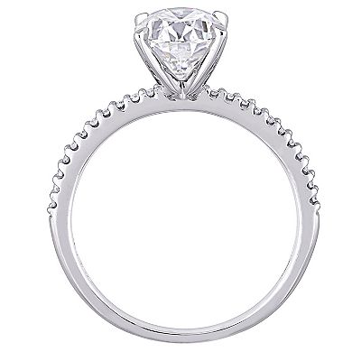 Stella Grace 2 ct. T.W. Oval Cut Lab-Created Moissanite & 1/10 ct. T.W. Diamond Engagement Ring