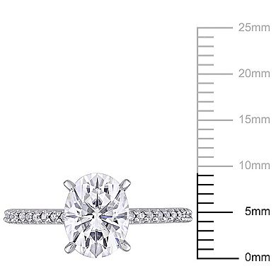 Stella Grace 2 ct. T.W. Oval Cut Lab-Created Moissanite & 1/10 ct. T.W ...