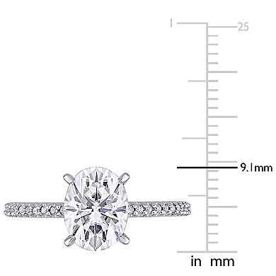 Stella Grace 2 ct. T.W. Oval Cut Lab-Created Moissanite & 1/10 ct. T.W ...