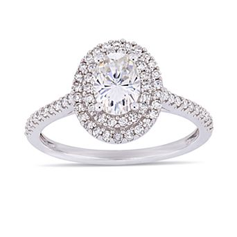 Stella Grace 1 ct T.W. Lab-Created Moissanite & 1/3 ct T.W. Diamond Oval Double Halo Engagement Ring