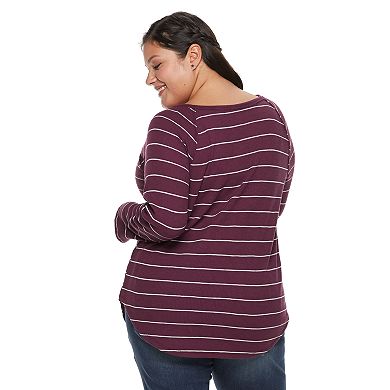 Juniors' Plus Size SO® Thermal Henley Top