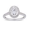Stella Grace 2 ct. T.W. Oval Cut Lab-Created Moissanite & 1/4 ct. T.W. Diamond Engagement Ring