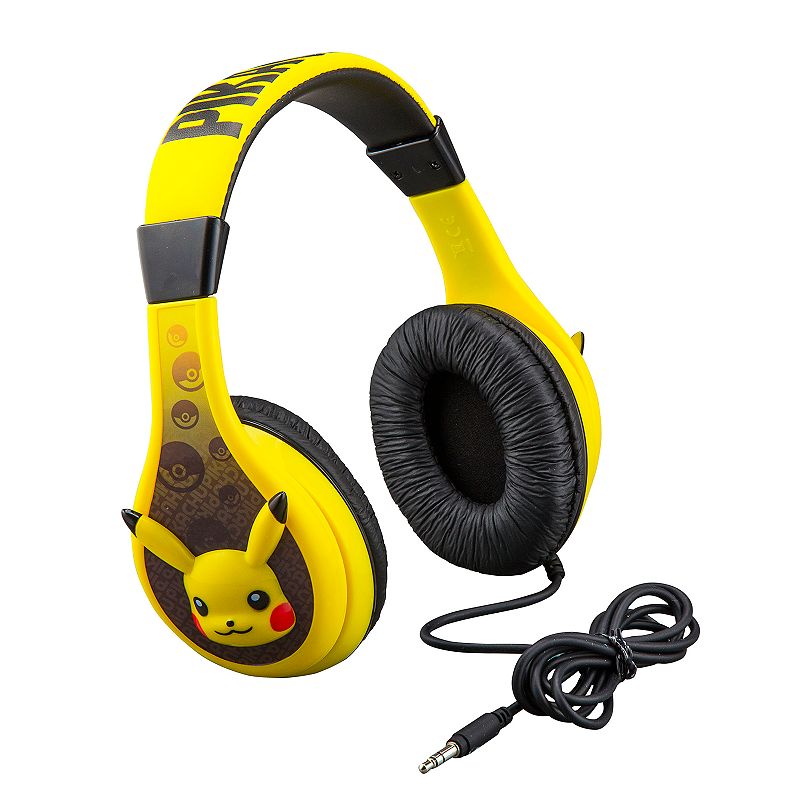 Pokemon Pikachu Headphones for Kids with Built in Volume Limiting Feature for Kid Friendly Safe Listening