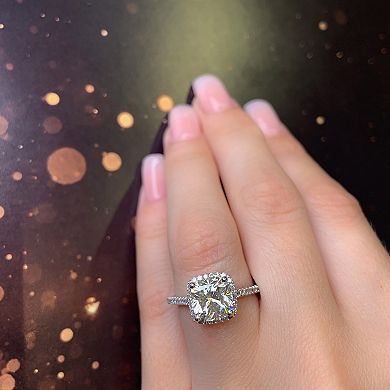 Stella Grace 2 ct. T.W. Square Cut Lab-Created Moissanite & 1/4 ct. T.W. Diamond Engagement Ring