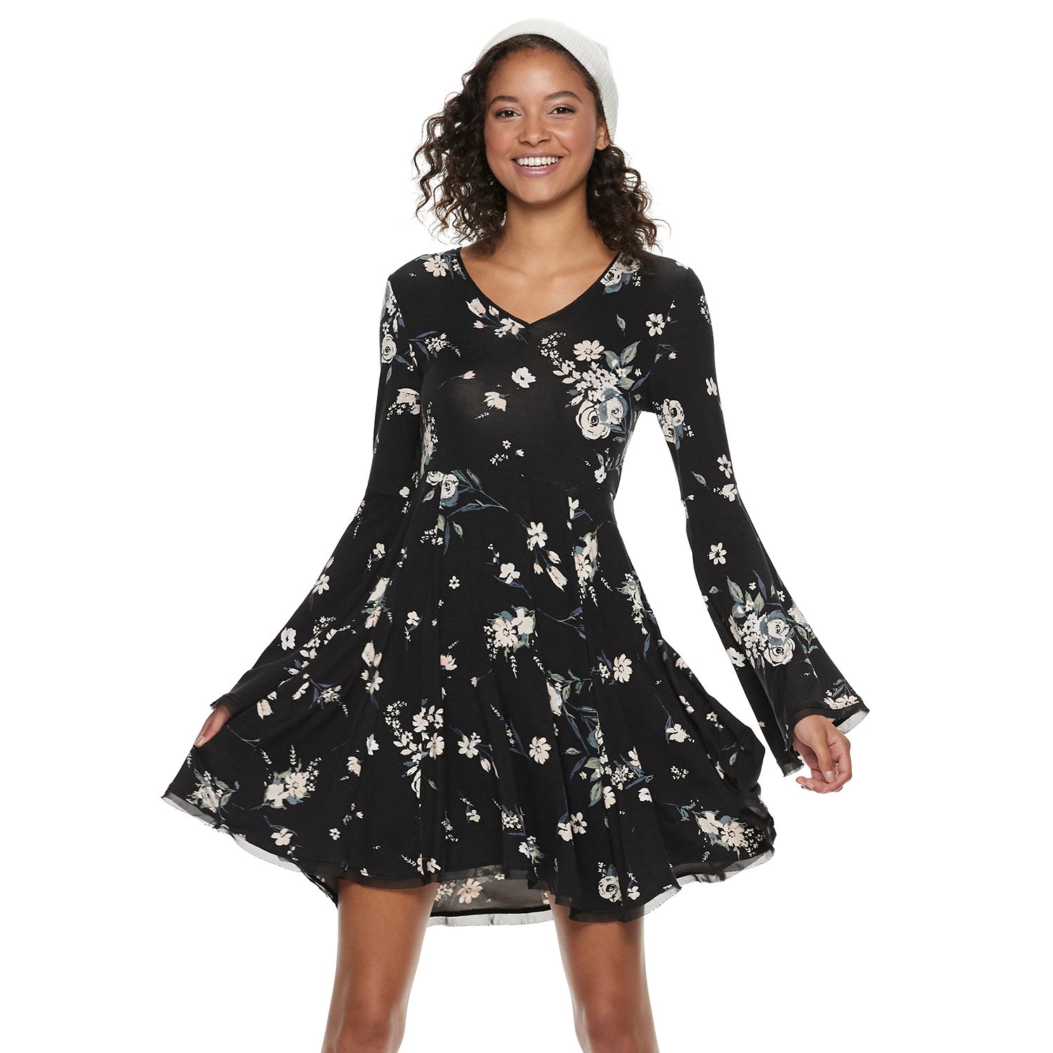 bell sleeve swing dress