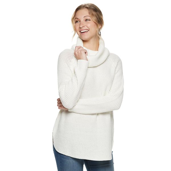 Juniors' It's Our Time Cowl Neck Tunic Sweater