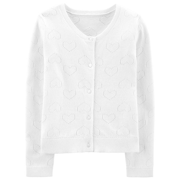 Carter's Sweater Cardigan 6 M Lace Girl's NWT White Heart 