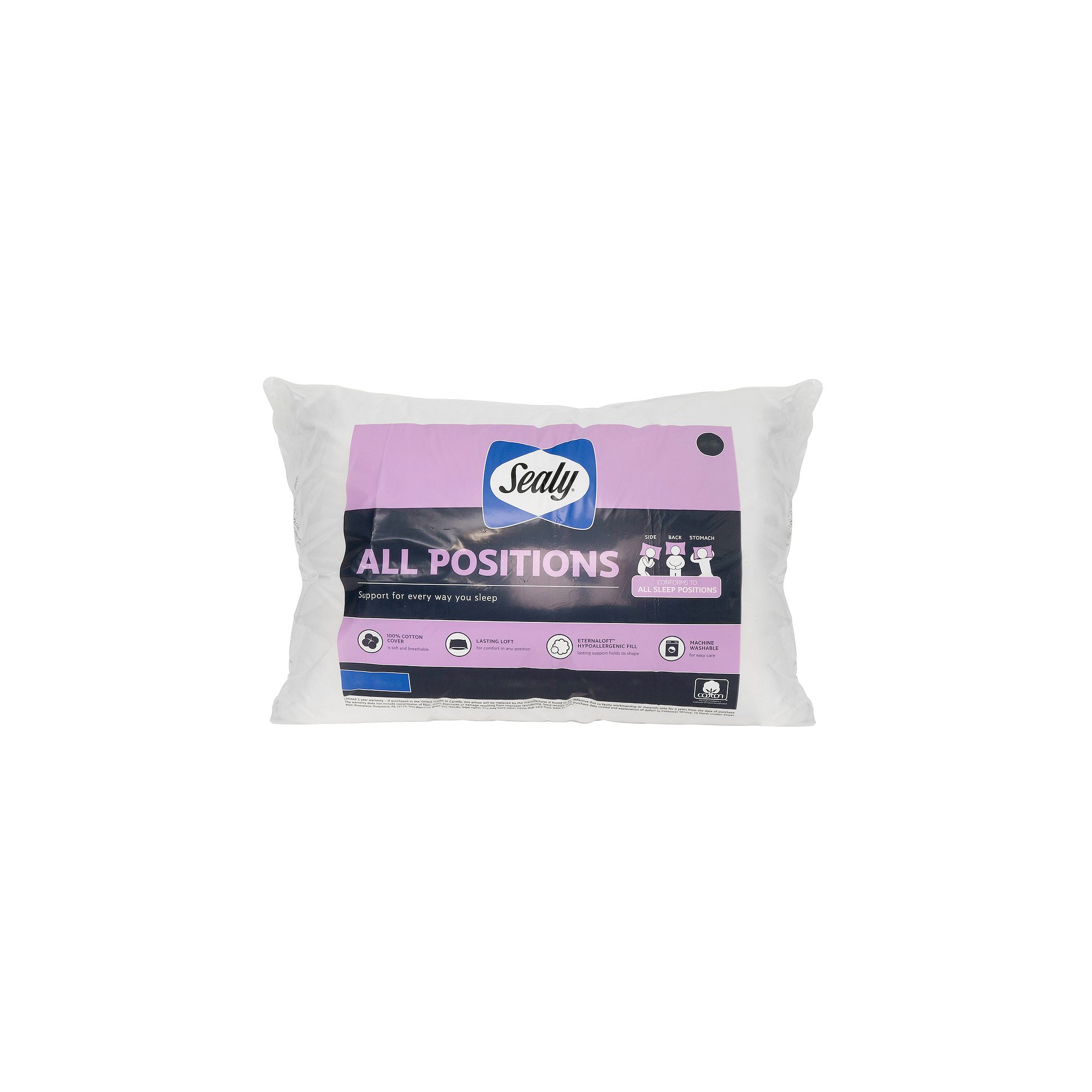 Sealy Elite 2-pack All Positions Pillow, White