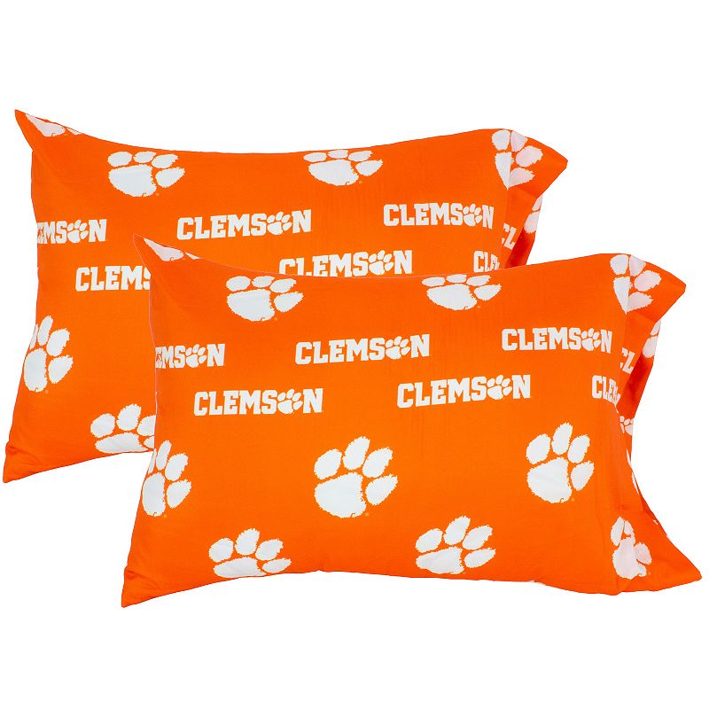 Clemson Tigers King-Size Pillowcase Set, Multicolor, King Set