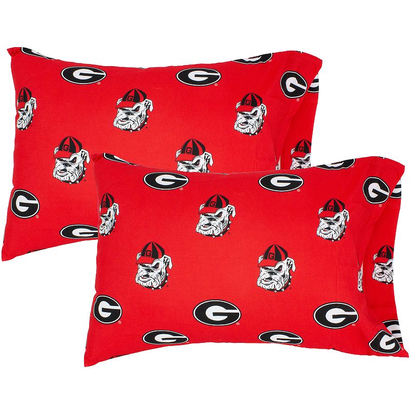 Georgia Bulldogs King-Size Pillowcase Set, Multicolor, King Set