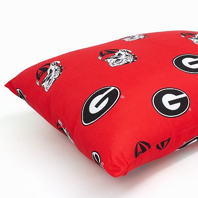 NCAA Georgia Bulldogs Set of 2 King Pillowcases