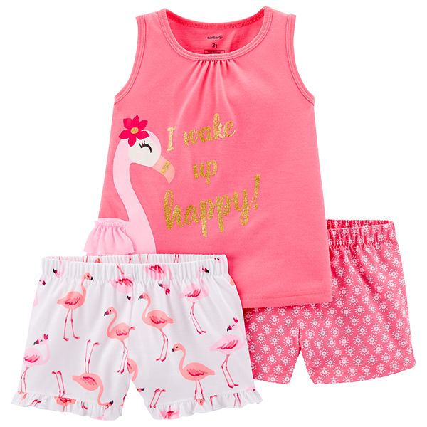 Toddler Girl Carter's Flamingo Top & Shorts Pajama Set