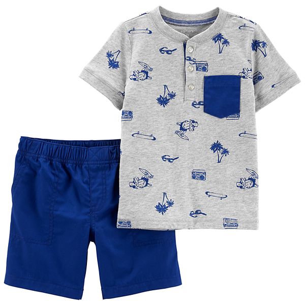 Baby Boy Carter's Beach Pocket Henley Top & Shorts Set