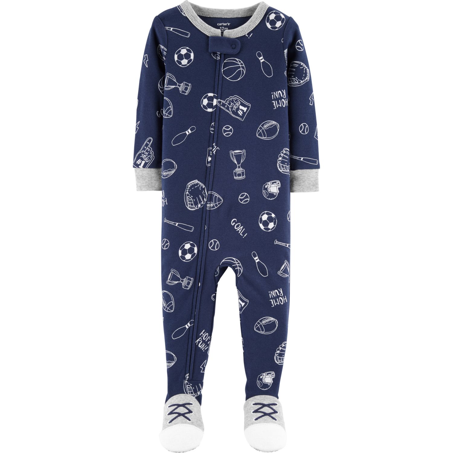 Baby Boy Carter's Sports Print Footed Pajamas