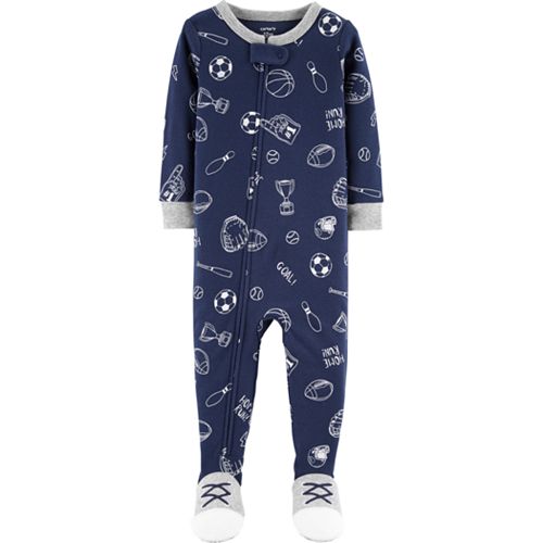 Baby Boy Carter's Sports Print Footed Pajamas