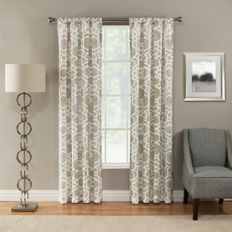NATCO Devon Geometric Print Light Filtering Rod Pocketed Window Curtain Panel