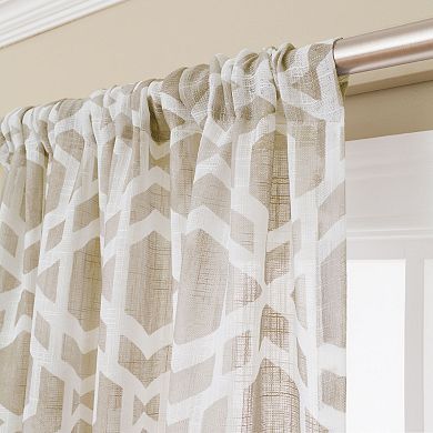 NATCO Devon Geometric Print Light Filtering Rod Pocketed Window Curtain Panel