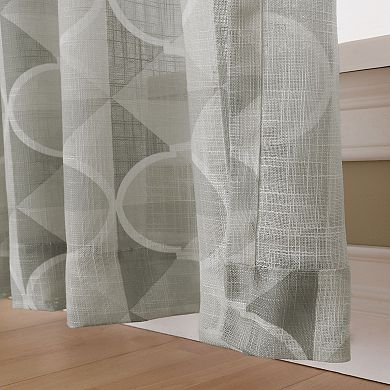 NATCO Petra Geometric Print Light Filtering Rod Pocketed Window Curtain Panel