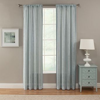 NATCO Barnaby Verticle Stripped Light Filtering Rod Pocketed Window Curtain Panel