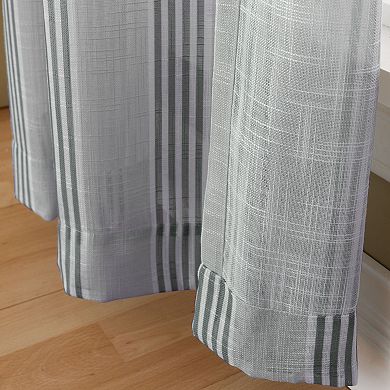 NATCO Barnaby Verticle Stripped Light Filtering Rod Pocketed Window Curtain Panel