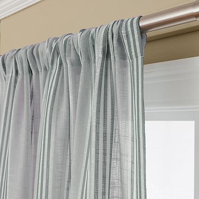 NATCO Barnaby Verticle Stripped Light Filtering Rod Pocketed Window Curtain Panel