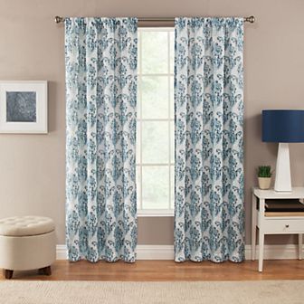 NATCO Linnea Floral Print Light Filtering Rod Pocketed Window Curtain Panel