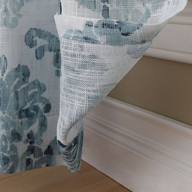 NATCO Linnea Floral Print Light Filtering Rod Pocketed Window Curtain Panel