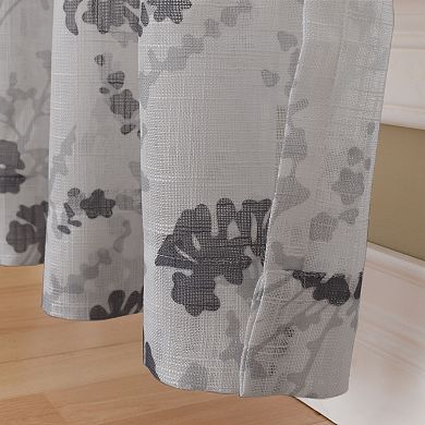 NATCO Cira Floral Print Light Filtering Rod Pocketed Window Curtain Panel