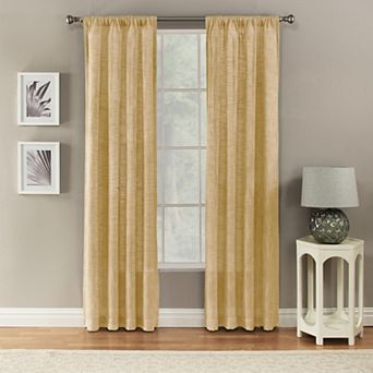 NATCO Channon Textured Semi Sheer Rod Pocketed Window Curtain Panel