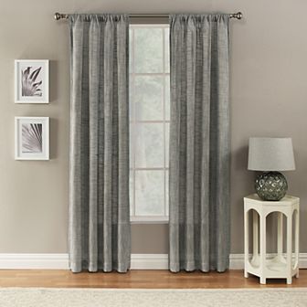 NATCO Channon Textured Semi Sheer Rod Pocketed Window Curtain Panel