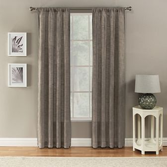 NATCO Channon Textured Semi Sheer Rod Pocketed Window Curtain Panel