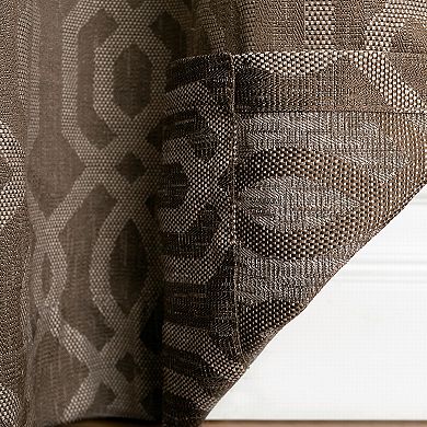 NATCO Morisot Geometric Print Light Filtering Grommeted 1 Window Curtain Panel
