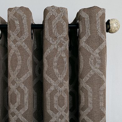 NATCO Morisot Geometric Print Light Filtering Grommeted 1 Window Curtain Panel