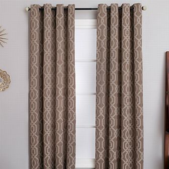 NATCO Morisot Geometric Print Light Filtering Grommeted 1 Window Curtain Panel