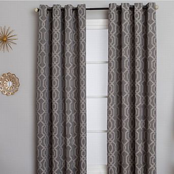 NATCO Morisot Geometric Print Light Filtering Grommeted 1 Window Curtain Panel