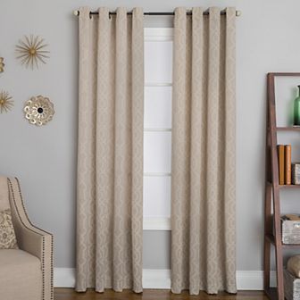 NATCO Morisot Geometric Print Light Filtering Grommeted 1 Window Curtain Panel